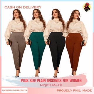 PLUS SIZE Plain Leggings for Women [JOLLINA] - Large to XXL