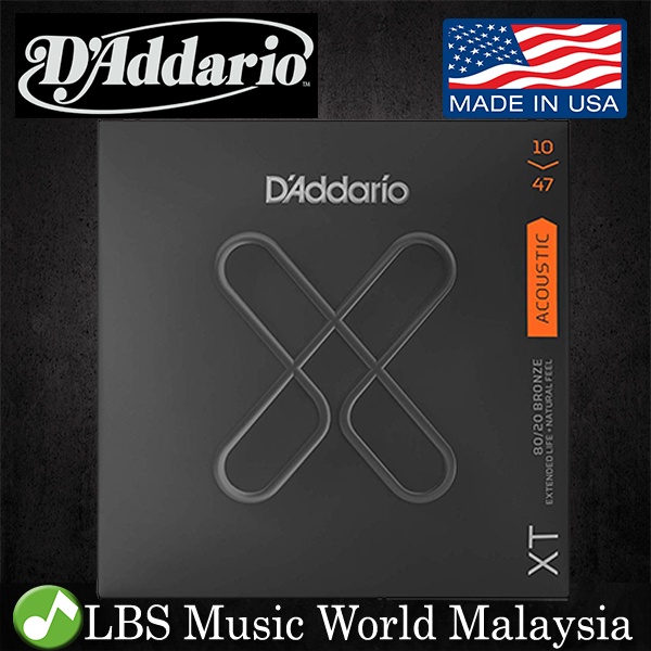 D'ADDARIO Daddario XTABR1047 XT 80/20 สายกีต้าร์โปร่งสีบรอนซ์ Extra Light Daddario D Addario (10-47)