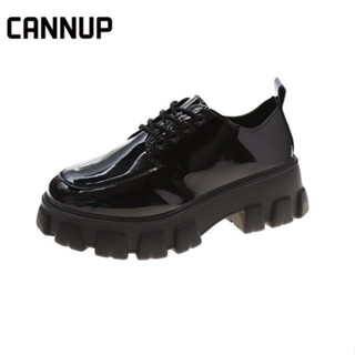 CANNUP  รองเท้าสุภาพสตรี  รองเท้าส้นเตารีด pu leather รองเท้าส้นตึก  Mary Jane รองเท้าไม่มีส้นแบน CA0928003