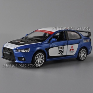 ㍿1:32 Scale Diecast Racing Car Model Mitsubishi Lancer Evolution Ralliart Pull Back Toy With Sound &amp; Light