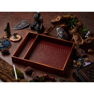 DND Dice Tray (Product does not include dice) | Dice Tray | Red &amp; Gold Scale | Dungeons and Dragons Dice | DnD Dice Set