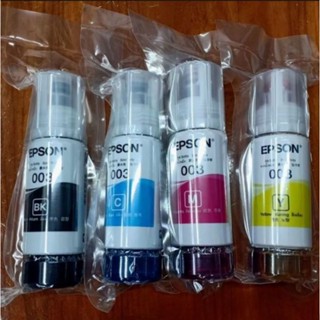 หมึก Epson 003 แท้💯% Epson L3110 / L3150 / L5190/L3210/L3216/L3250/L3256/L5290/L5296 Set ใช้กับ 4 สี 4 ขวด ไม่มีกล่อง