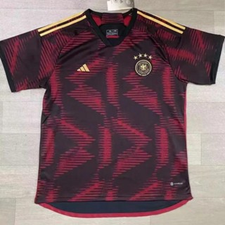 เสื้อกีฬาแขนสั้น ลายทีมชาติฟุตบอล World Cup Germany Away สีขาว สําหรับผู้ชาย 2022