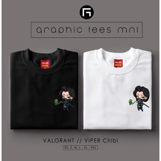 Tee เสื้อยืดกราฟิก MNL Valorant Viper Chibi เสื้อยืด Unisex แบบกําหนดเองสําหรับผู้หญิงและผู้ชาย x*d