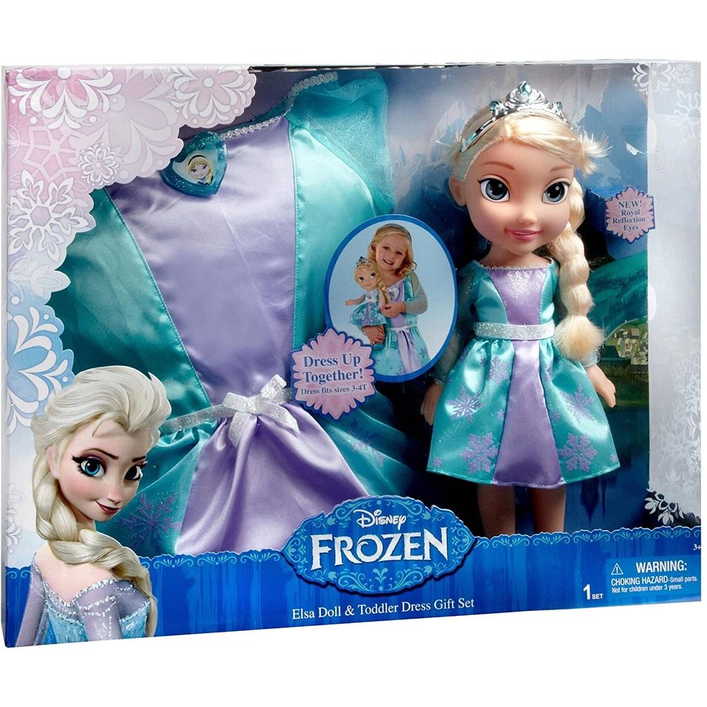 Disney Frozen Elsa Doll & Toddler Dress Gift Set Shopee Thailand