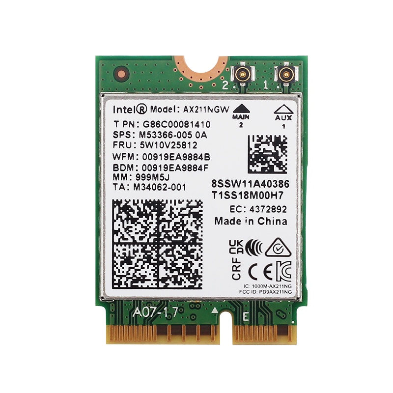 อะแดปเตอร์ไร้สายคอมพิวเตอร์ Wifi 6e Intel Ax211 Cnvio2 M.2 Wi-fi Slot Tri-band With Bluetooth 5.2 Network Wireless Adap #5