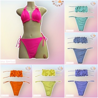 Ppickme 🍧Bikini บิกินี่ ผูกคอผูกหลัง กางเกงแต่งห่วงผูกข้าง มี27สี