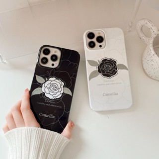 เคสโทรศัพท์มือถือแบบแข็ง ลายดอกคามิเลีย สําหรับ iPhone 11 11ProMax 12 12Pro 12ProMax 13 13Pro 13ProMax 14 14Pro 14Plus 14ProMax