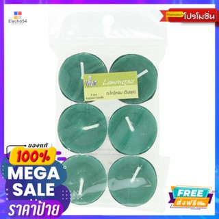 ซีซีเทียนหอมกลิ่นตะไคร้หอมสีเขียว6ชิ้นCC CANDLE CUP LEMONGRASS GREEN6 PCS