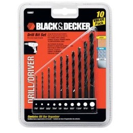 BLACK &amp; DECKER : BDK15557* ดอกสว่าน 10-Piece Drill Bit Set