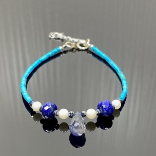 สร้อยข้อมือหินเจียรไนแท้ทั้งเส้น (Turquoise and mixed stone Bracelet)  #9