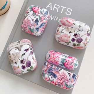 เคสหูฟัง PC แข็ง ลายดอกไม้น่ารัก หลากสี สไตล์วินเทจ สําหรับ AirPods 2 Pro AirPod 2 3 Air Pods