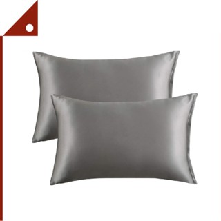 Bedsure : BDSPLC20X30DG* ปลอกหมอน Satin Pillowcase 20x30 Inch Set of 2, Dark Grey