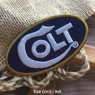 Colt ลายยี่ห้อปืน ตัวรีดติดเสื้อ อาร์มรีด อาร์มปัก ตกแต่งเสื้อผ้า หมวก กระเป๋า แจ๊คเก็ตยีนส์ Badge Embroidered Iron o...