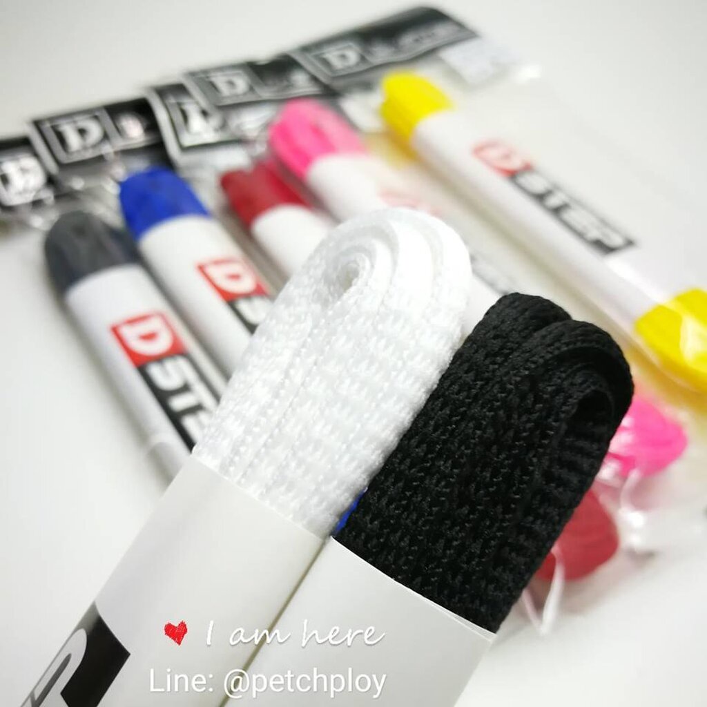 (วงรี120ซม.) D-Step เชือกผูกรองเท้า แบบวงรี ยาว 120 ซม. มี 8 สี ขาว, ดำ, เทา, น้ำเงิน, แดง, ชมพู, เหลือง จำนวน1คู่