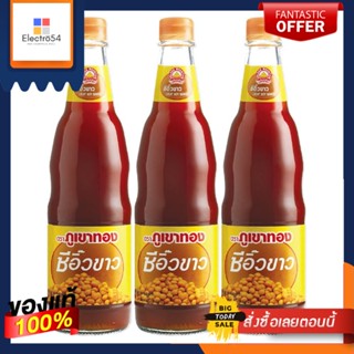 ภูเขาทอง ซี่อิ๊วขาว 600 มล. x 3 ขวดGolden Mountain Light Soy Sauce 600 ml. x 3 bottles