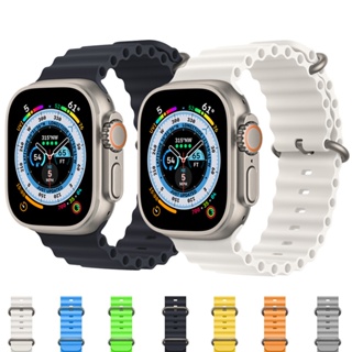 สายนาฬิกาข้อมือซิลิโคน สําหรับ Apple watch band 49 มม. 44 มม. 40 มม. 45 มม. 41 มม. 42 มม. 38 มม. 40 44 45 มม. iWatch Series 7 6 3 SE Ultra 8