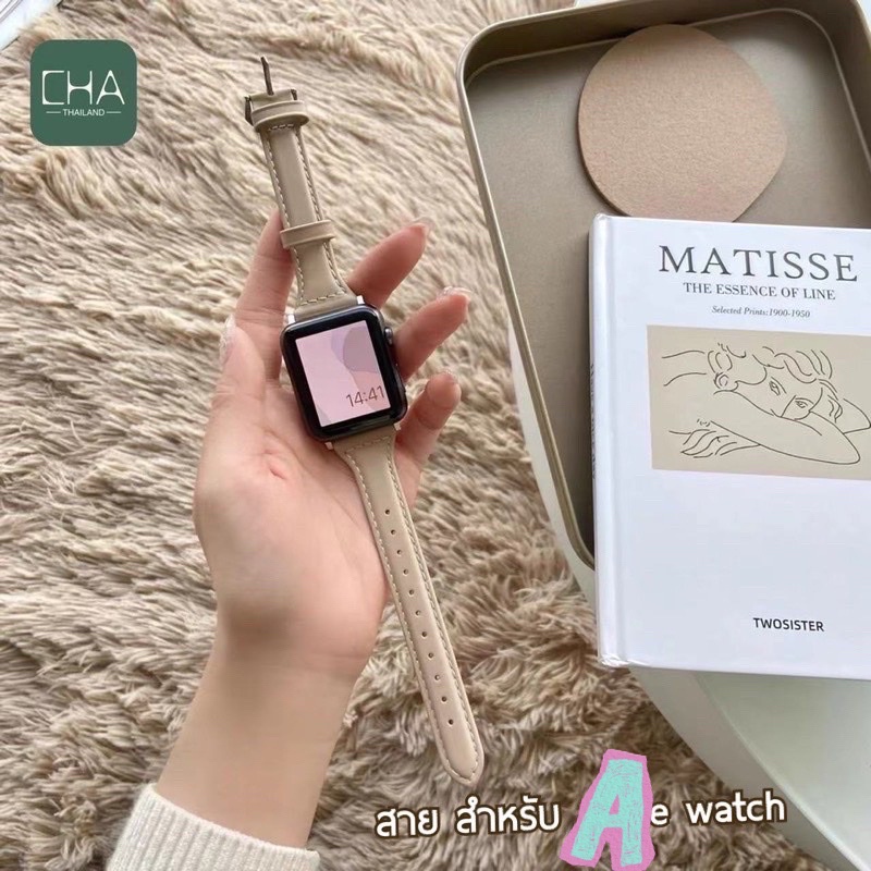 HOT สีใหม่!!🔥สาย series watch10 9 8 7 6 se 5 4 3 2 1 สาย แบบ หนัง 38/40/41mm 42/44/45/46/49mm สายนาฬิกา smart watch
