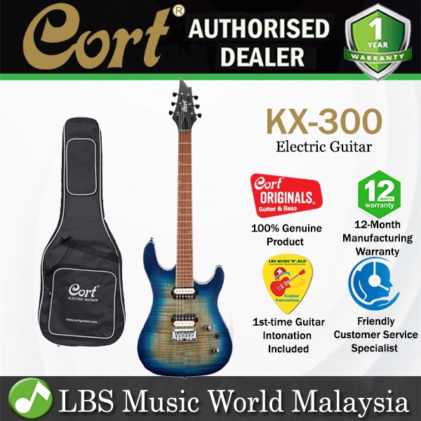 Cort KX300 Double Cutaway Spalted Maple Mahogany HH Pickup Cobalt Burst กีตาร์ไฟฟ้า (KX 300)