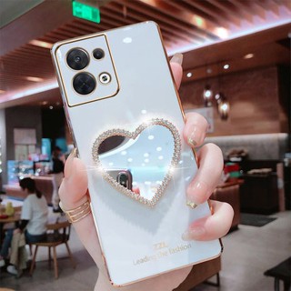 เคสโทรศัพท์ สําหรับ Samsung A12 M12 A22 A42 A71 A51 A31 4G 5G มือถือแบบนิ่ม กันกระแทก พร้อมกระจก ลายหัวใจ