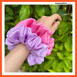 🧵 แฮนเมด 🧶ไซส์ L  Silk Satin scrunchies - ยางรัดผมโดนัทผ้าซาตินซิลค์