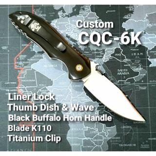 มีดพับ Custom Knife CQC-6K, Titanium Clip