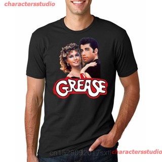 charactersstudio New ใหม่เสื้อยืดลําลองพิมพ์ลาย Grease Travolta Oliva Newton John Bee Gees Andy Gib สําหรับผู้ชาย sale