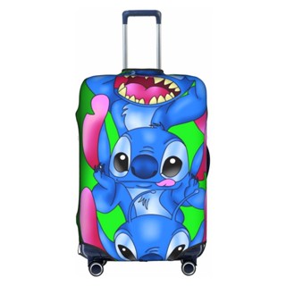 ผ้าคลุมกระเป๋าเดินทาง ลายการ์ตูนดิสนีย์ Stitch แบบตลก ซักทําความสะอาดได้ สําหรับกระเป๋าเดินทาง ขนาด 18-32 นิ้ว