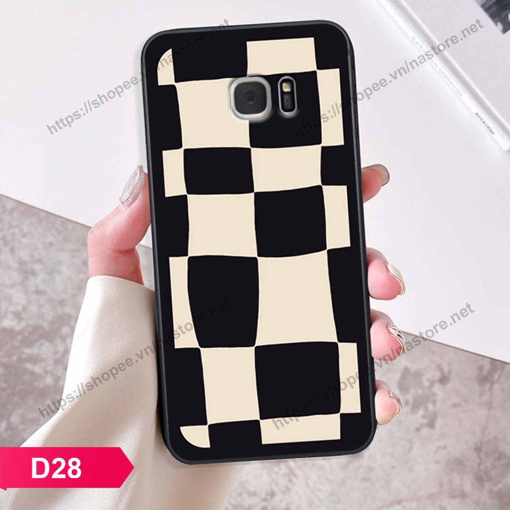 เคส Samsung S6 / S6 EDGE / S7 / S7 EDGE หน้ายิ้ม ลายตารางหมากรุกเรียบง่ายและน่ารัก