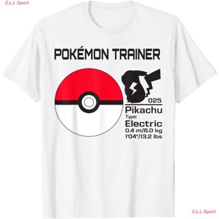 ☑❈เสื้อยืดคอกลมโปเกมอน พิคาชู เสื้อยืดพิมพ์ลายการ์ตูน Pokémon Pokeball Trainer T-Shirt เสื้อยืดผู้ เสื้อยืดผู้หญิง ลายฮิ