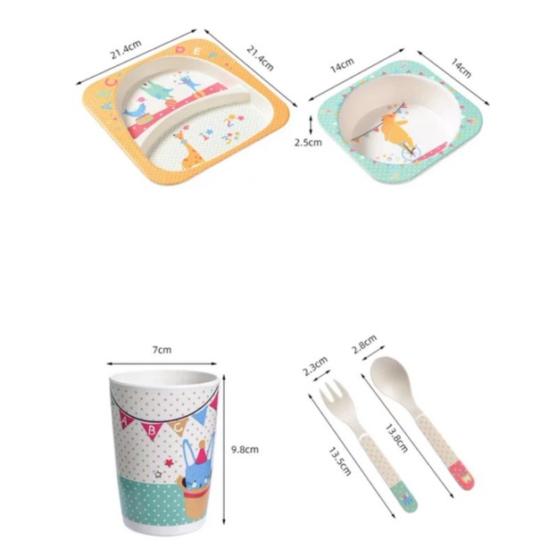 จานเด็ก จานข้าวเด็ก ทำจากเยื่อไผ่ เหมาะสำหรับเด็ก อุปกรณ์ทานอาหารเด็ก - รูปที่ 6