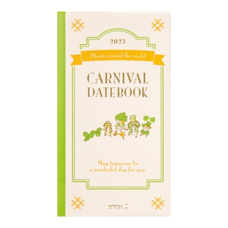 MIDORI Pocket Diary Slim Carnival 2023 (D22169006) / ไดอารี ปี 2023 ขนาด Slim ลายงานรื่นเริง แบรนด์ MIDORI ประเทศญี่ปุ่น