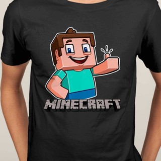 Tee เสื้อยืด cartoonเกม Minecraft เสื้อยืดคอกลมแขนสั้นผู้ชาย | เสื้อยืด ชุดลำลอง | เสื้อยืดเกมมิ่ง