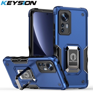 Keysion เคสโทรศัพท์มือถือ ซิลิโคน PC กันกระแทก พร้อมแหวนขาตั้ง สําหรับ Xiaomi 12 12X 12 Pro Mi 12S 12S Pro