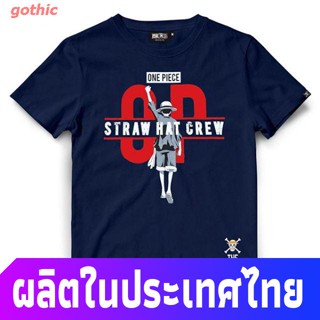 gothic เสื้อยืดลำลอง เสื้อยืดวันพีช One Piece-908-NV สีกรม One Piece T-shirt สไตล์แฟชั่นที่เรียบง่าย