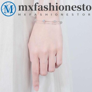 Mxfashione สร้อยข้อมือ ประดับลูกปัดลาบราดอไรท์ นําโชค น่ารัก ทองแดง ของขวัญ สําหรับผู้หญิง