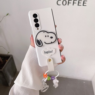 ใหม่ เคสโทรศัพท์มือถือ กันกระแทก ลายการ์ตูนหมี Snoopy Gloomy พร้อมจี้ห้อย สําหรับ Samsung Galaxy Z Fold 5 Z Fold 4 Z Fold 3 Z Fold5 5