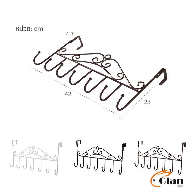 Glanxuan ตะขอเกี่ยวประตูหลัง ตะขอหลังประตูห้องน้ำ แขวนอเนกประสงค์ back door hook ราคา ถูกที่สุด ดีลบีเคเค แกลเลอรีภาพที่ 6