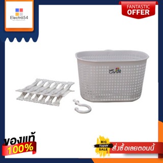 กิ๊บหนีบผ้า พร้อมตะกร้า CSP ขาว (1X12)Clothespin with basket CSP white (1X12)