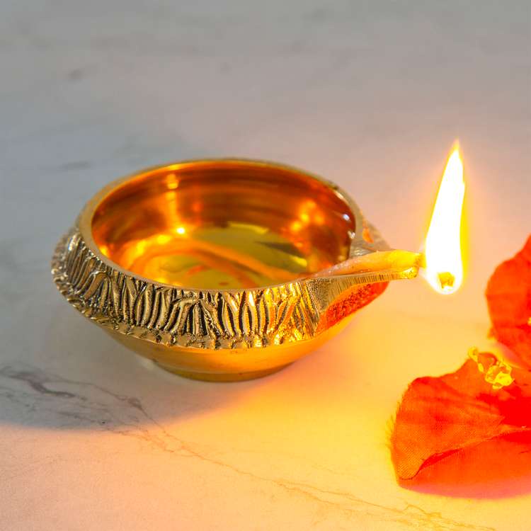 ทองเหลือง Diwali Diya Kuber Diya Pouja Deepak (ชุด 2 ชิ้น)/โดยเฉพาะสําหรับการเฉลิมฉลอง deepavali,kar