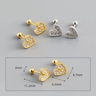 earring.minimal จิวหัวใจเพชร เพชรมินิมอล จิวหูเพชร ก้าน 1.2 ใส่รูปกติได้ งานสแตนเลสแท้ ใส่อาบน้ำได้ไม่เป็นสนิม