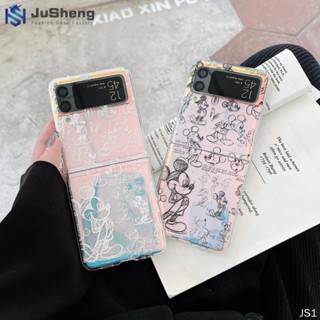 Jusheng เคสโทรศัพท์มือถือ แบบฝาพับ ลายมิกกี้เมาส์ และกระดาษแข็ง แฟชั่น สําหรับ Samsung Z Flip4 Z Flip3 Z Flip2 Z