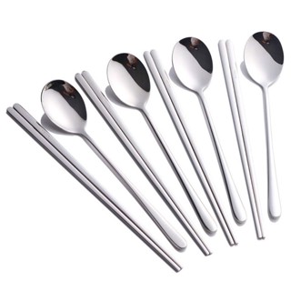 [พรีออเดอร์][Made in Korea] ชุดช้อนตะเกียบเกาหลี Spoon Chopsticks Set 1 คู่