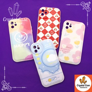 เคสมือถือนิ่มผิวเงา ซิลิโคน TPU พิมพ์ลายการ์ตูน 7+ 11 13promax 14 14+ 14pro 14promax กันกล้องวงกลม