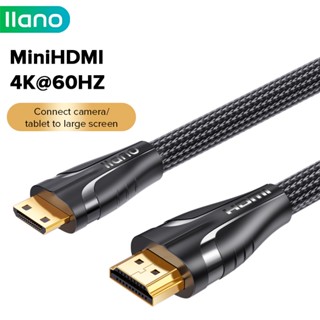 Llano อะแดปเตอร์สายเคเบิล Mini HDMI เป็น HDMI 2.0 ตัวผู้ เป็นตัวผู้ 1080P HD 4K 3D HDMI 2 เมตร