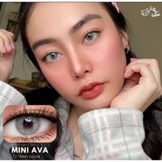 Mini AVA Gray (ขนาด14.2) สายตาปกติถึง-500 คอนแทคเลนส์ Kitty Kawaii