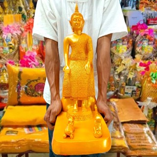 พระประจำวันพุธกลางคืน ปางป่าเลไลย์ สูง 50 ซม สีทองPremiumGold เหมาะบูชาเองที่บ้านหรือถวายทำบุญที่วัดก็ดี