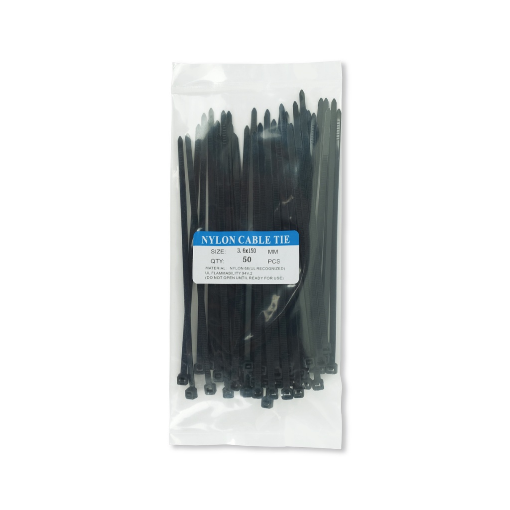 เคเบิ้ลไทร์ 4 6 8 10 12 15 นิ้ว Cable Tie สายรัด พลาสติก หนวดกุ้ง ขาว ดำ  เกรด A+ เป็นมิตร Penmitr - รูปที่ 5
