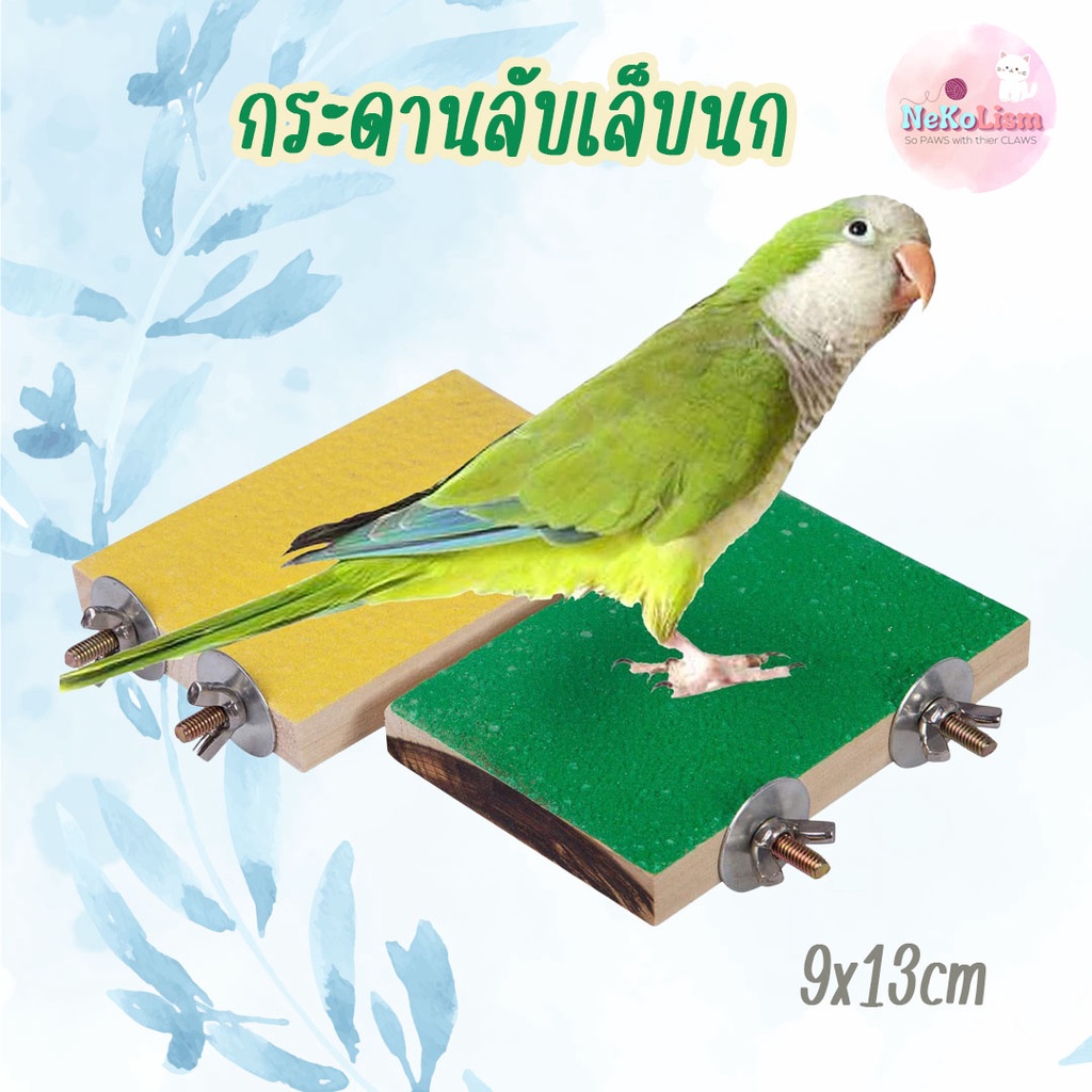 กระดานลับเล็บ คอนยืนนก ชั้นพักเท้า  นก ชูการ์ กระรอก แฮมเตอร์ 13x9cm  Bird นกแก้ว ฟอพัส หงส์หยก คอนัวร์ เลิฟเบิร์ด