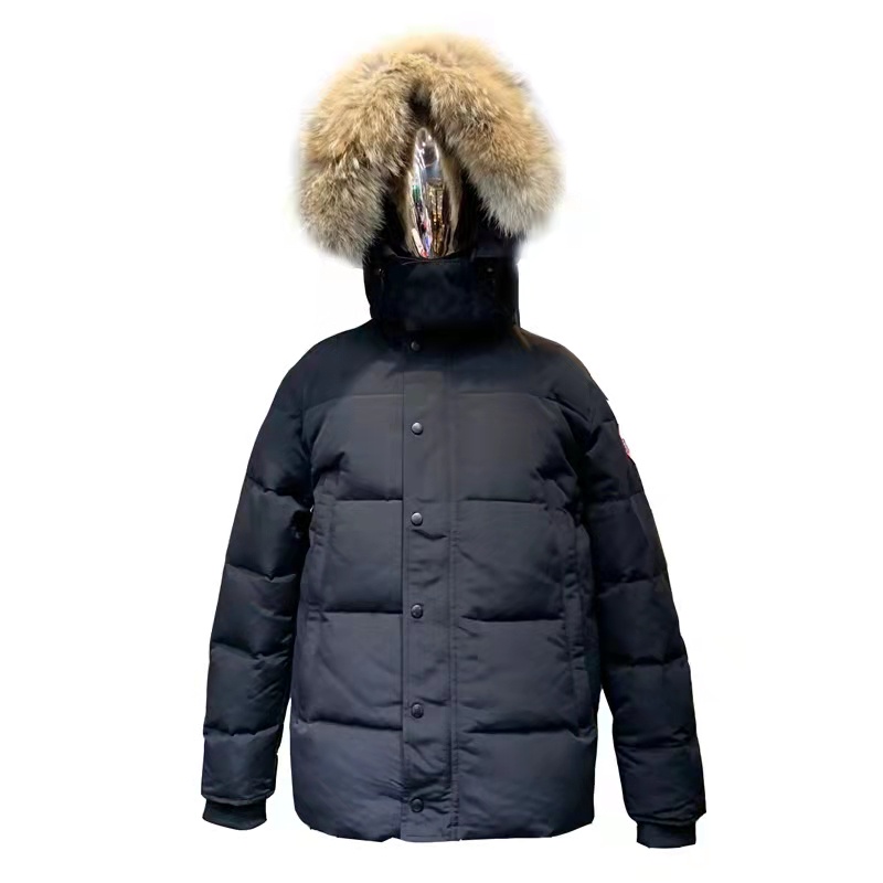 หลังการขายClassic Fashion Real Coyote Fur Winter Mens Canadian CG Wyndham Parka Goose Down Jacket  Outdoor Coat Wnd Wate #3